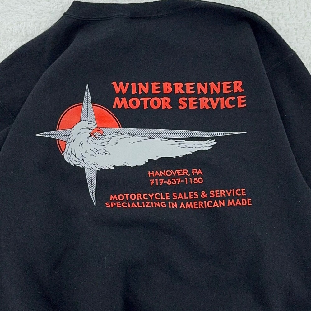 vtg WINEBRENNER‎ MOTORCYCLE SERVICE HANOVER PENNSYLVANIA CREWNECK SWEATSHIRT L